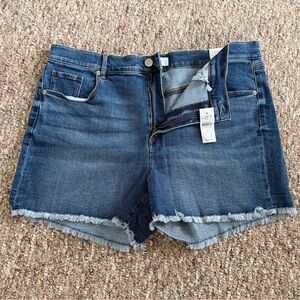 LOFT Denim Frayed Hem Shorts